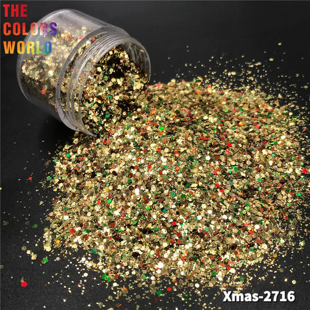 TCT-767คริสต์มาสเล็บ Glitter Confetti Sequins Xmas แต่งหน้า Paillettes DIY ใหม่ปีใหม่งานแต่งงานวันเกิดโยนตกแต่ง