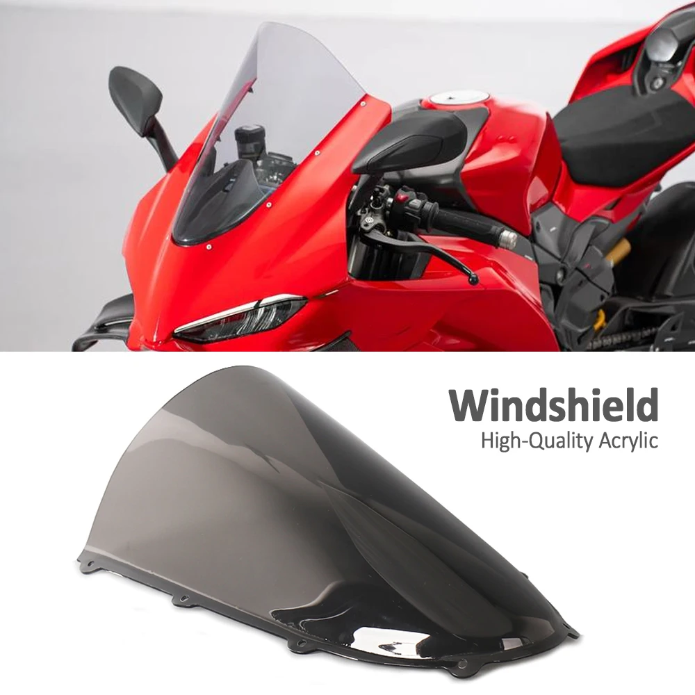 

New For Ducati Panigale V4 V4S V4R 2025 2026 Motorcycle Accessories Double Bubble Windshield WindScreen Brown Transparent