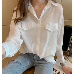 Blouse Women Autumn Loose White Shirt Women's Top Long Coat Blusas Ropa De Mujer