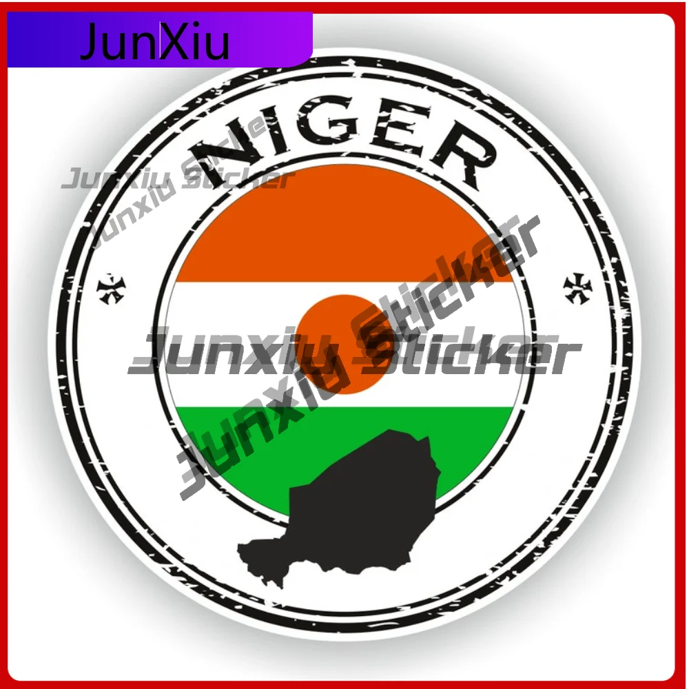 

Niger Seal Sticker Round Flag Including Coat Of Arms Decals Waterproof Designed For Front Windshield Bodywork Wall For