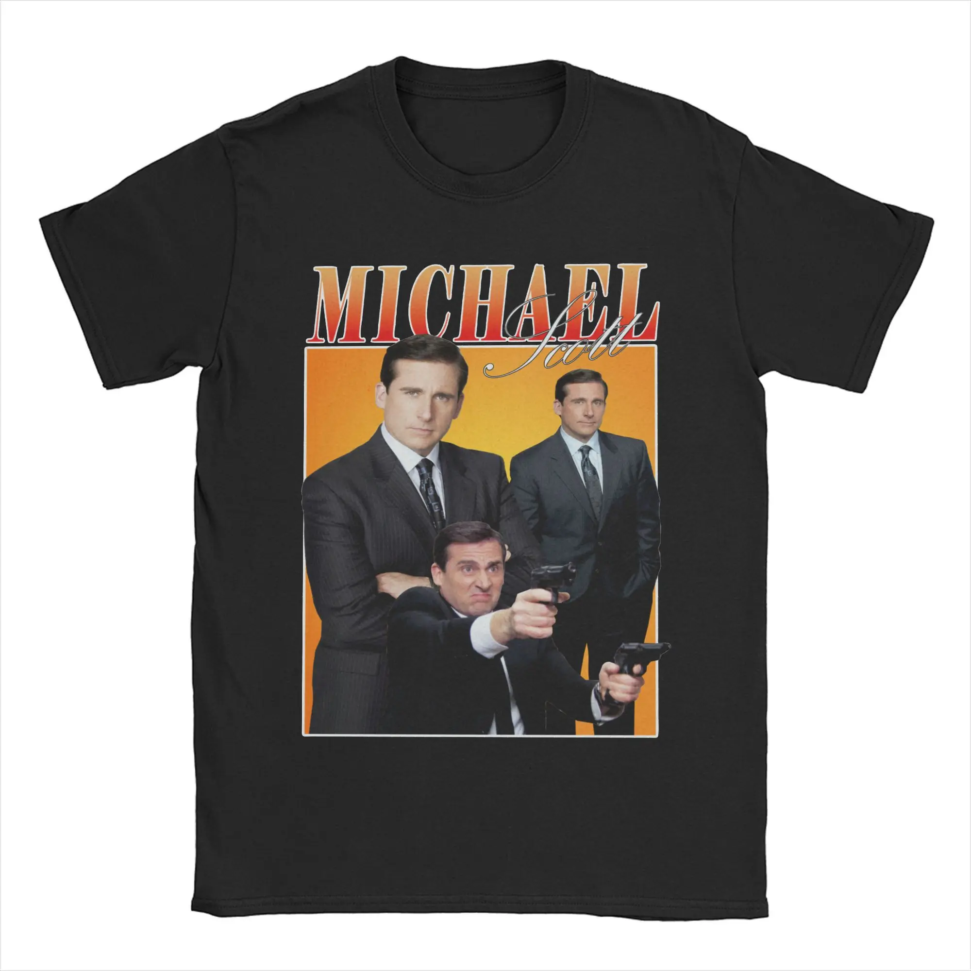 The Office TV Show Michael Scott Homage T Shirt for Men 100% Cotton Vintage T-Shirts Crewneck Tees Short Sleeve Clothes Gift