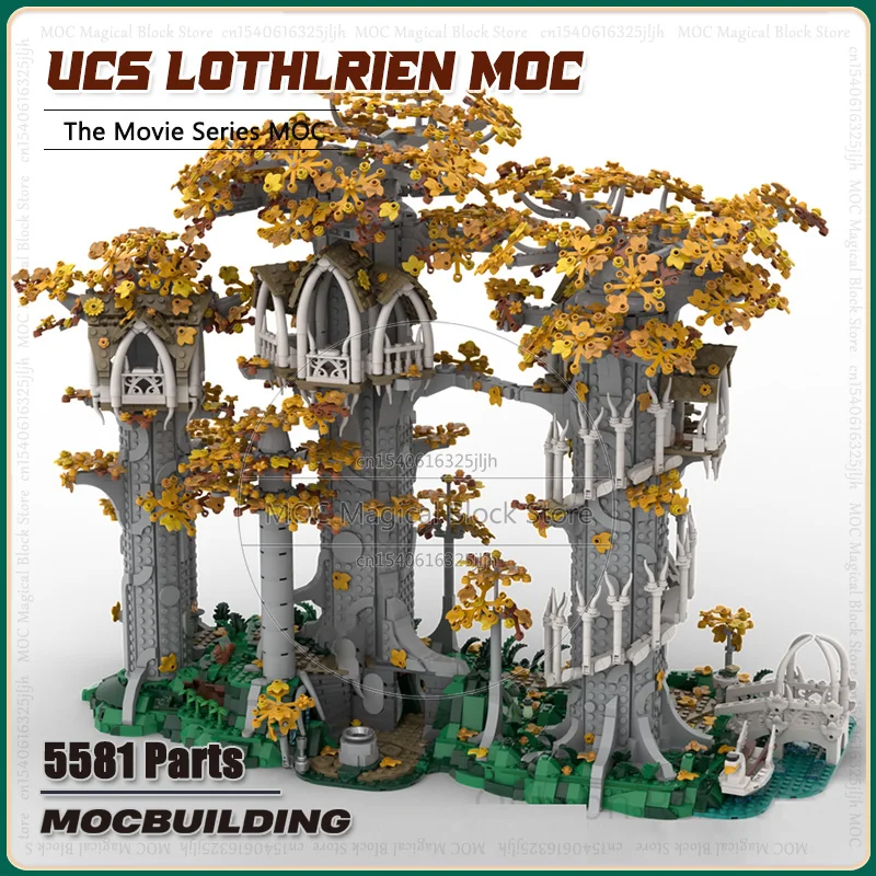 

UCS Lothlórien Rings Movie MOC Building Block Medieval Castle Display Architecture Model Technology Assembly Bricks Toys Gifts