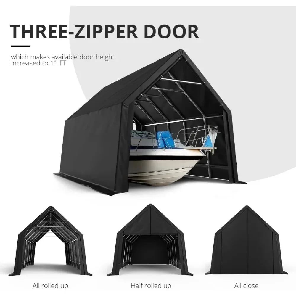 13 X 20 FT Heavy Duty Carport Anti-Snow Outdoor Storage Shelter Shed Instant Garage Car Canopy with Reinforced Ground Bars