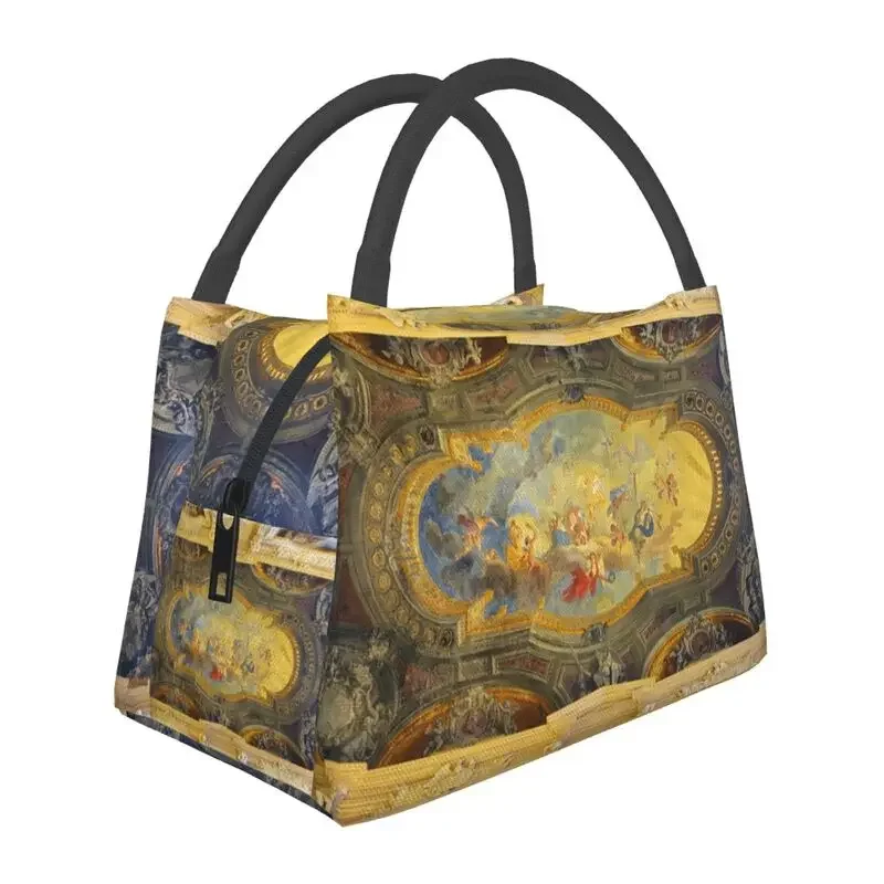 Ceiling Of The Royal Staircase Insulated Lunch Tote Bag for Women Turin Royal Palace Baroque Resuable Cooler Thermal Bento Box