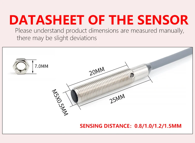 Mini Inductive Proximity Sensor M5 Diameter with NPN/PNP Output Position Sensor