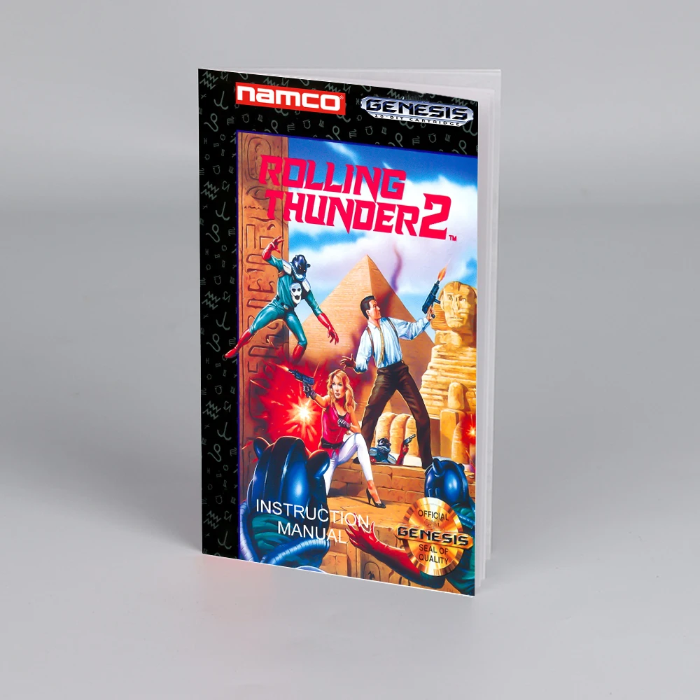 Rolling thunder 2-Manual de EE. UU. Para Sega, 16 bits, Megadrive Genesis, instrucciones de alta calidad