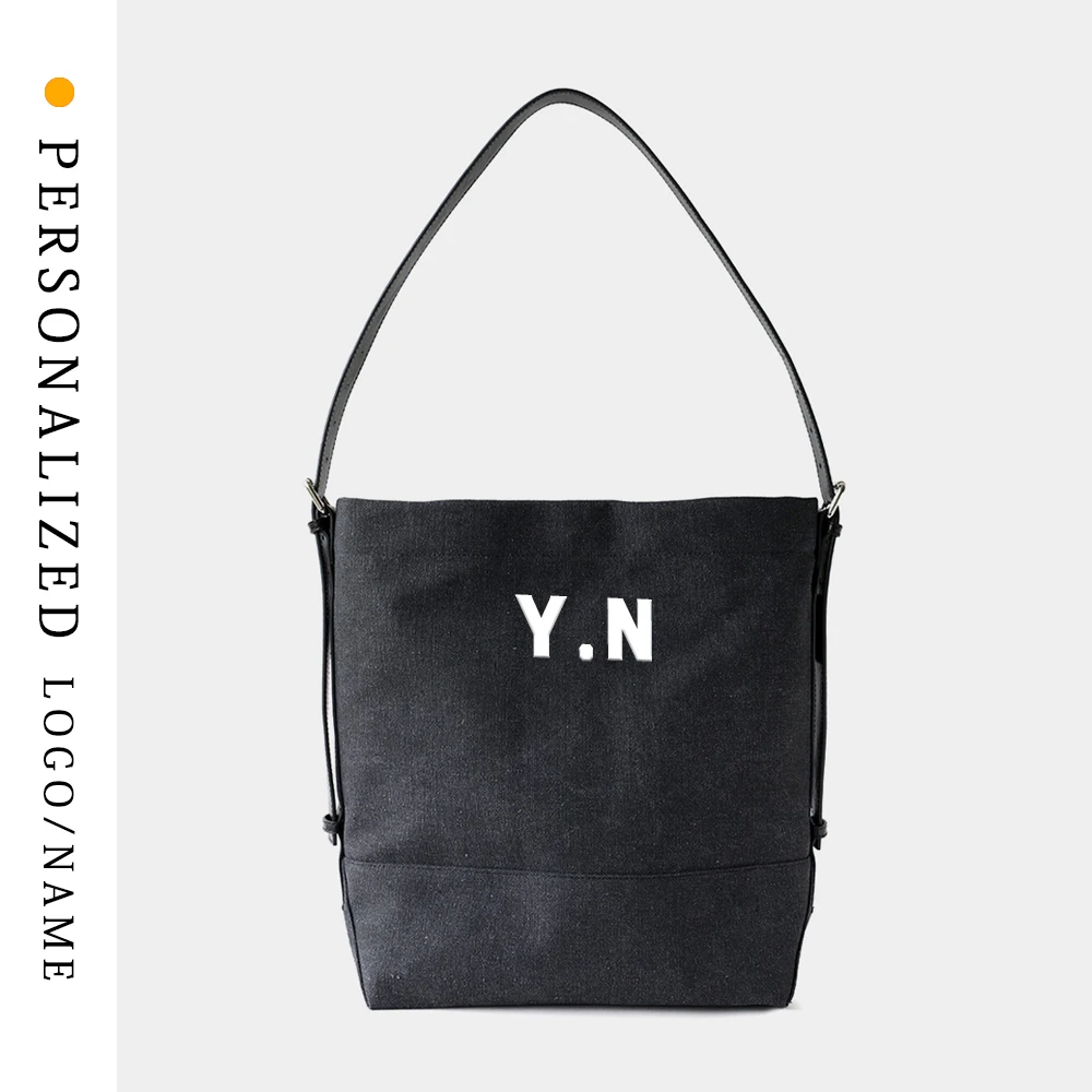 

Free Hot Painting First Letter Retro Casual Commuting Simple Canvas Tote Bag Lazy Style Large Capacity Single Shoulder Crossbody