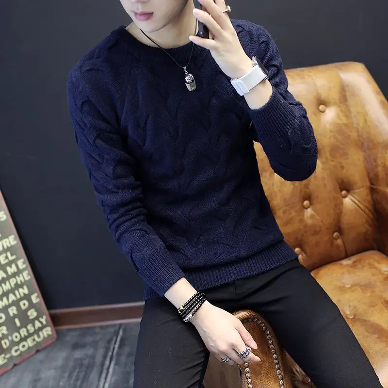 Fashion O-Neck All-match Solid Color Sweaters Men's Clothing 2023 Winter Loose Knitted Casual Pullovers Korean Tops