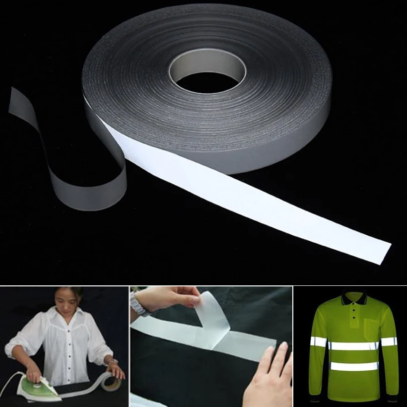 Reflective Safety Heat-transfer Vinyl Film DIY Silver Reflective Iron on Fabric Clothing Tape