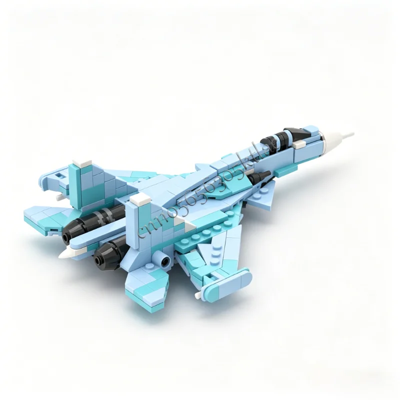 311 Parts MOC Battle Series Twin Engine Air Superiority Fighter Building Model Custom Technology Creative Assembly Kid Toy Gift - view 2
