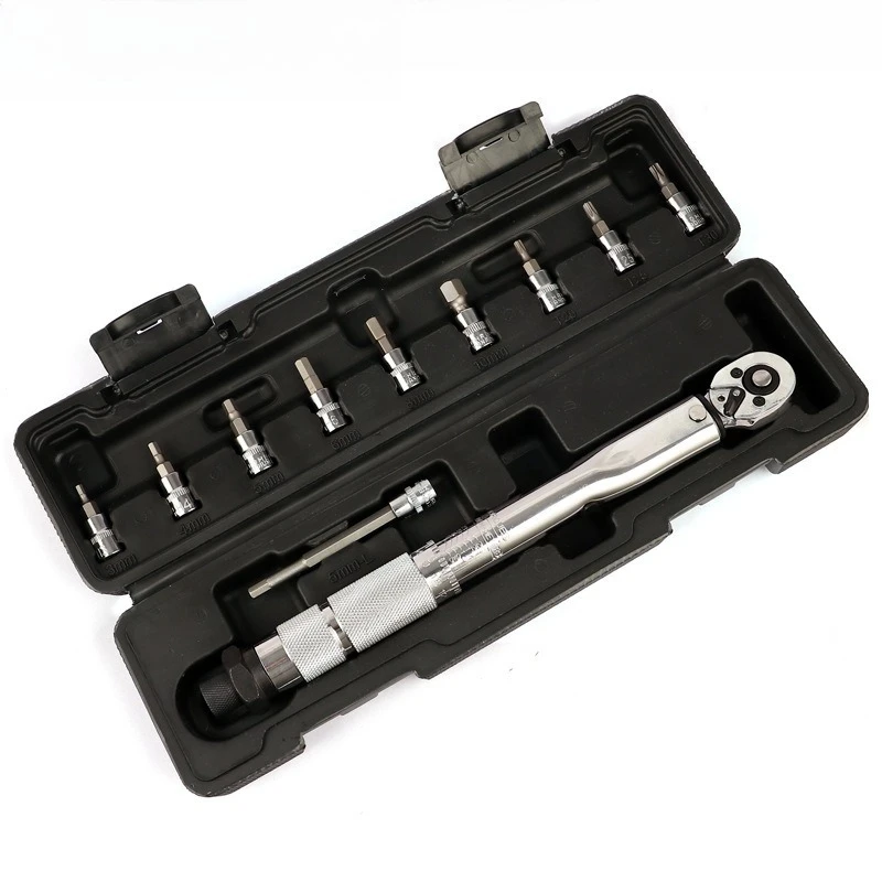 11Pcs Drive Torque Wrench Set, Click Type Torque Wrench Kit with Bits & Storage Case, Precision Tool for Bike & Auto Repair