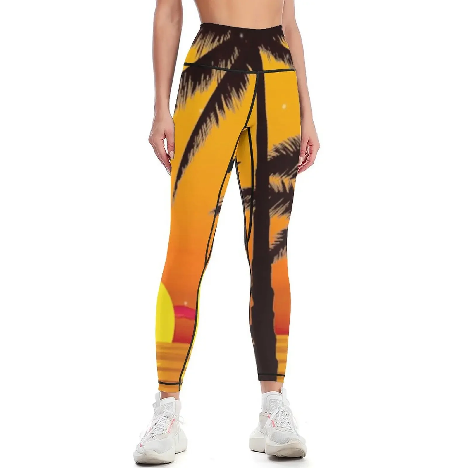 

Palm Tree By The Beach Leggings joggers for trousers fitness set gym Sportswear woman gym Womens Leggings