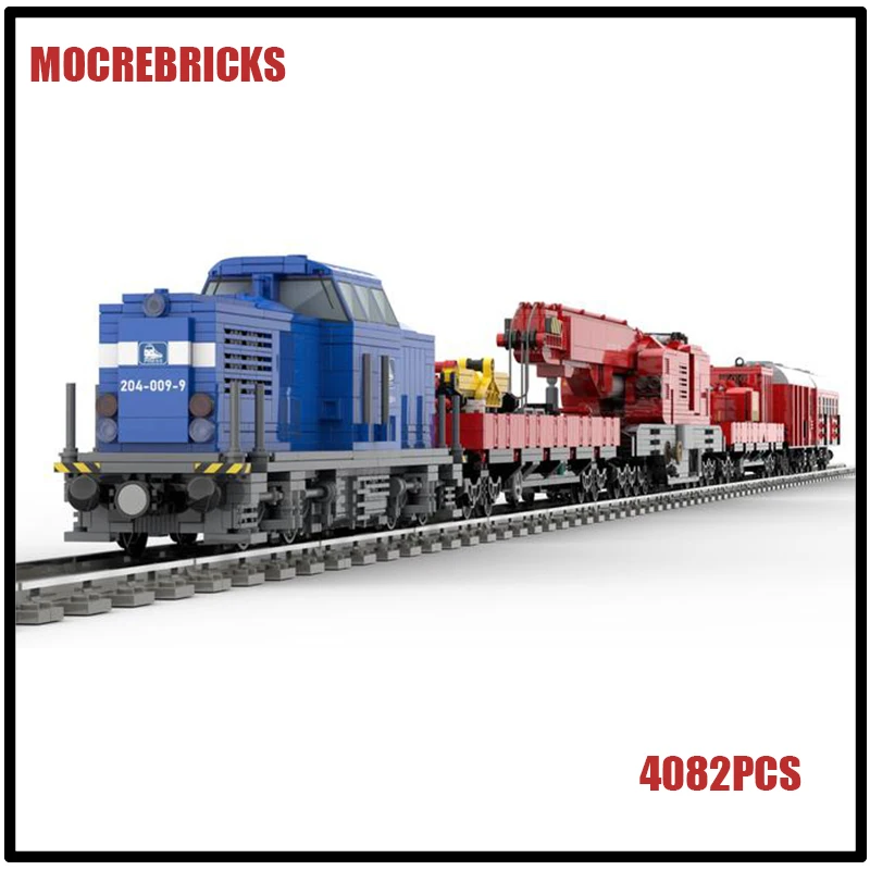 Big Rail Locomotive Emergency Crane Trains Building Blocks Assembly Model Kits Creative Puzzle Fun Kid\'s DIY Toys Birthday Gifts