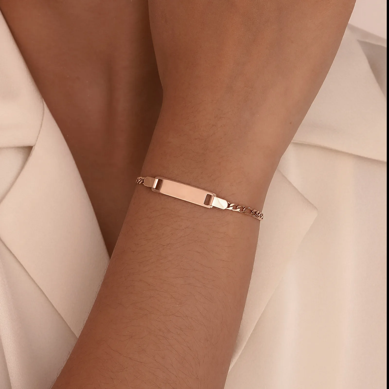 سوار للأطفال الرضع، سوار سلسلة من الفولاذ المقاوم للصدأ، رابط قابل للتعديل بدون اسم، هدية عيد ميلاد للفتيات والأولاد والأطفال #6