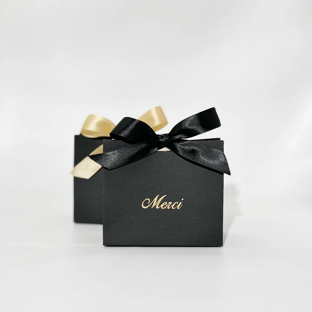 Simplicity Candy Box Black Kraft Paper Party Gift Packaging Boxes Candy Bags Wedding Favors Baby Shower Birthday Party Decor