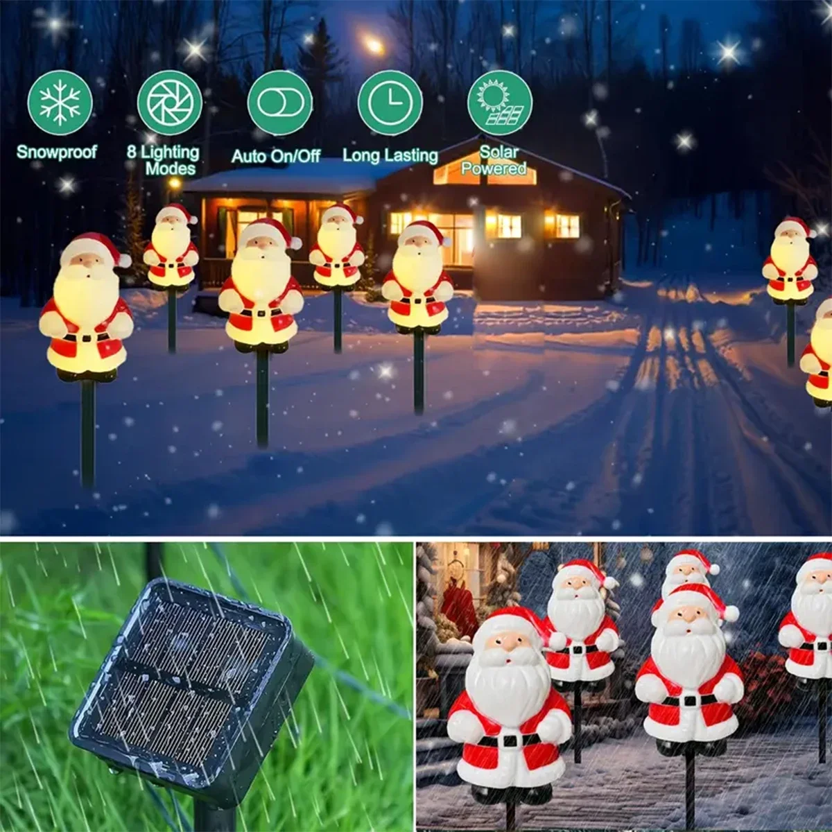 ชุดไฟสวน LED รูปซานตาคลอสพลังง - Outdoor Yard Power Stake บทวิจารณ์และราคา