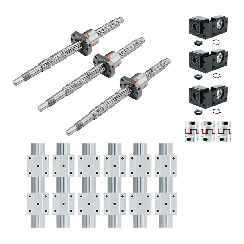 Śruba kulowa CNC o długiej żywotności 16mm SBR16 i SFU1605-400 1200 1200mm skok 5mm wyprodukowana w Chinach do drukarki 3D