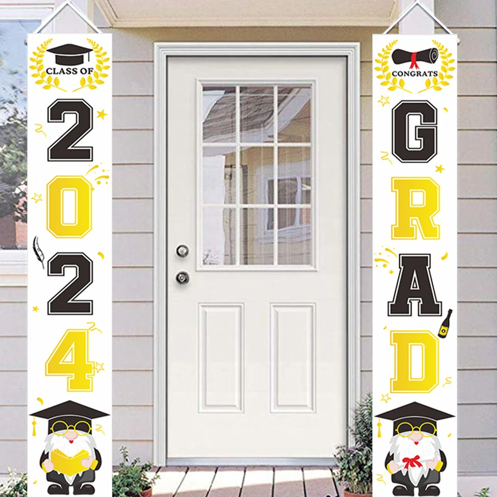 

2pcs Decoration Flags Decor Background Graduation Congrats Backdrop Backdrop Graduation Party Banner Party Banner Hanging