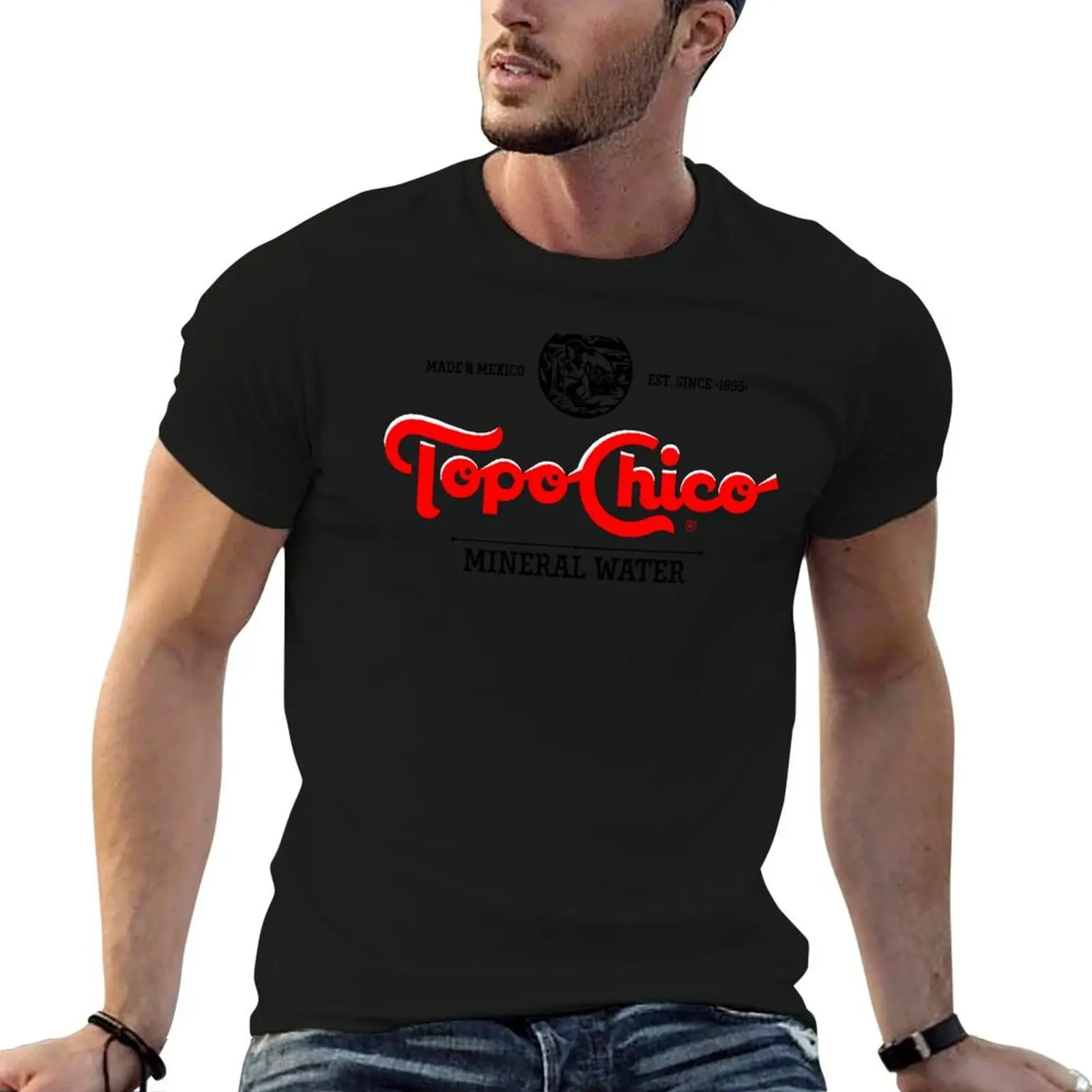 

Topo Chico Label Design T-Shirt cotton t shirt pack men t shirt cotton 100% T-Shirt