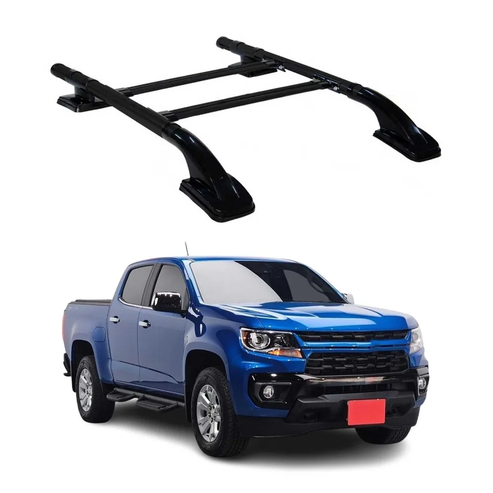 Enhance the car's luggage carrying capacity,Top Roof Rack Side Rails for Chevrolet Colorado III 2023-2025 Black Alu 4Pcs