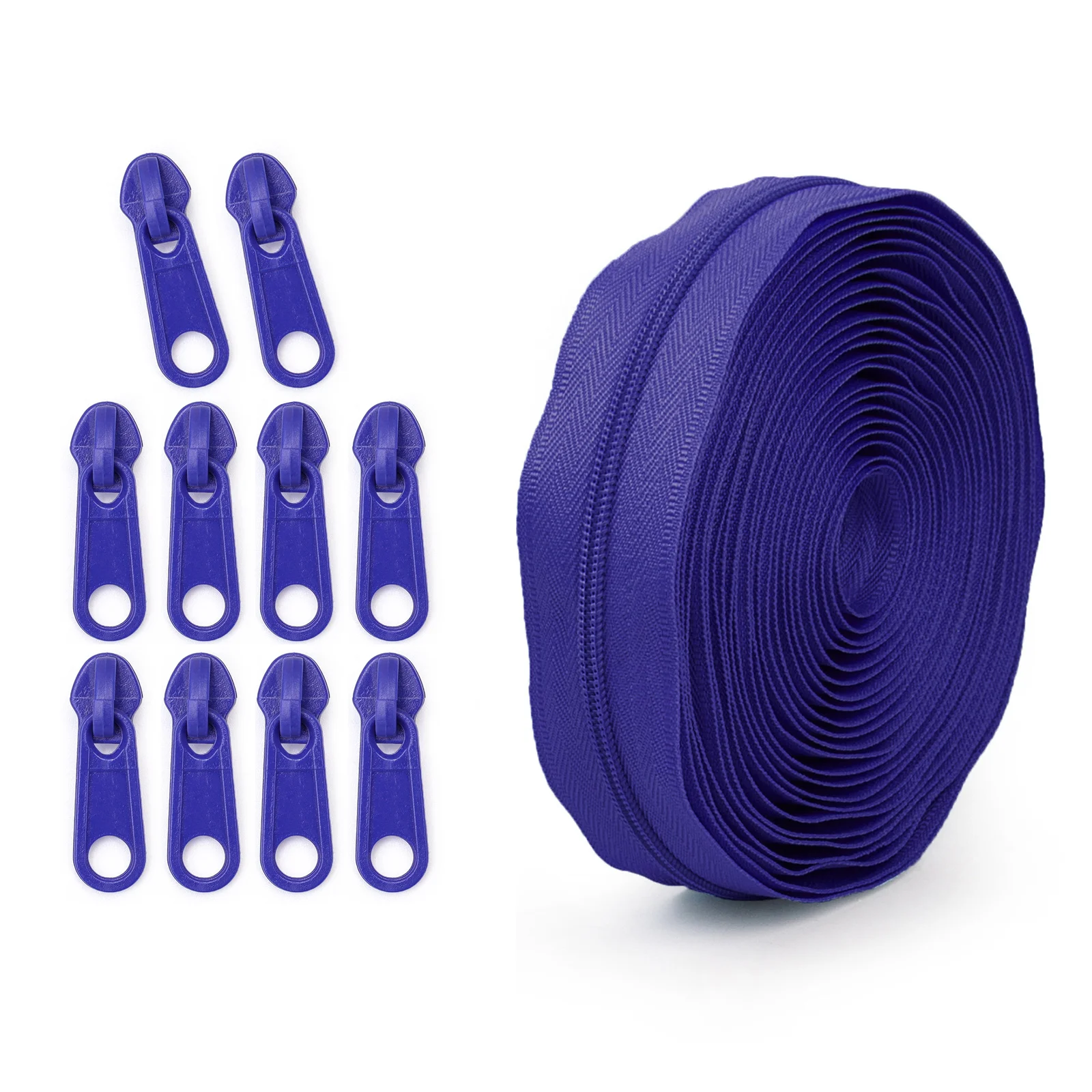 1 groep = 4,5 m rits + 10 plastic ritskoppen, 20 kleuren optioneel, thuis naaien DIY vervangende rits