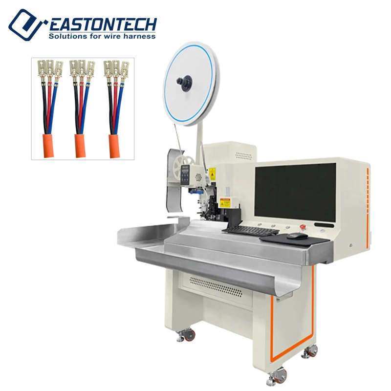 Eastontech Semi Automatic Servo Terminal Crimping Machine Semi-Automatic Multi-Core Cable Stripping Terminal Crimping Machine