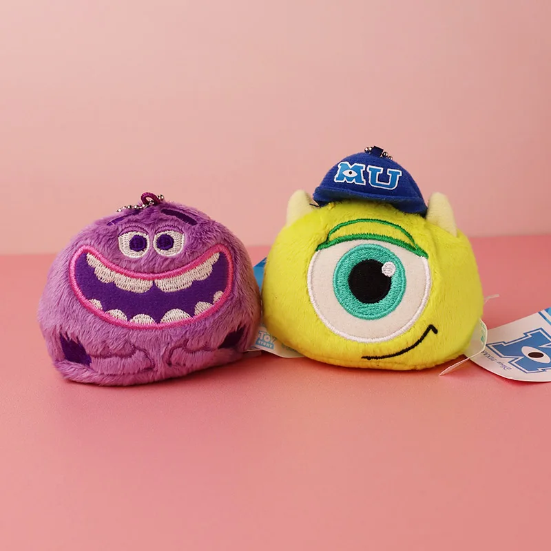 Disney Monsters University Mike Wazowsky Plush Keychain Kawaii Sullivan Cute Key Chain Toys Set Girls Anime Pendant For Backpack