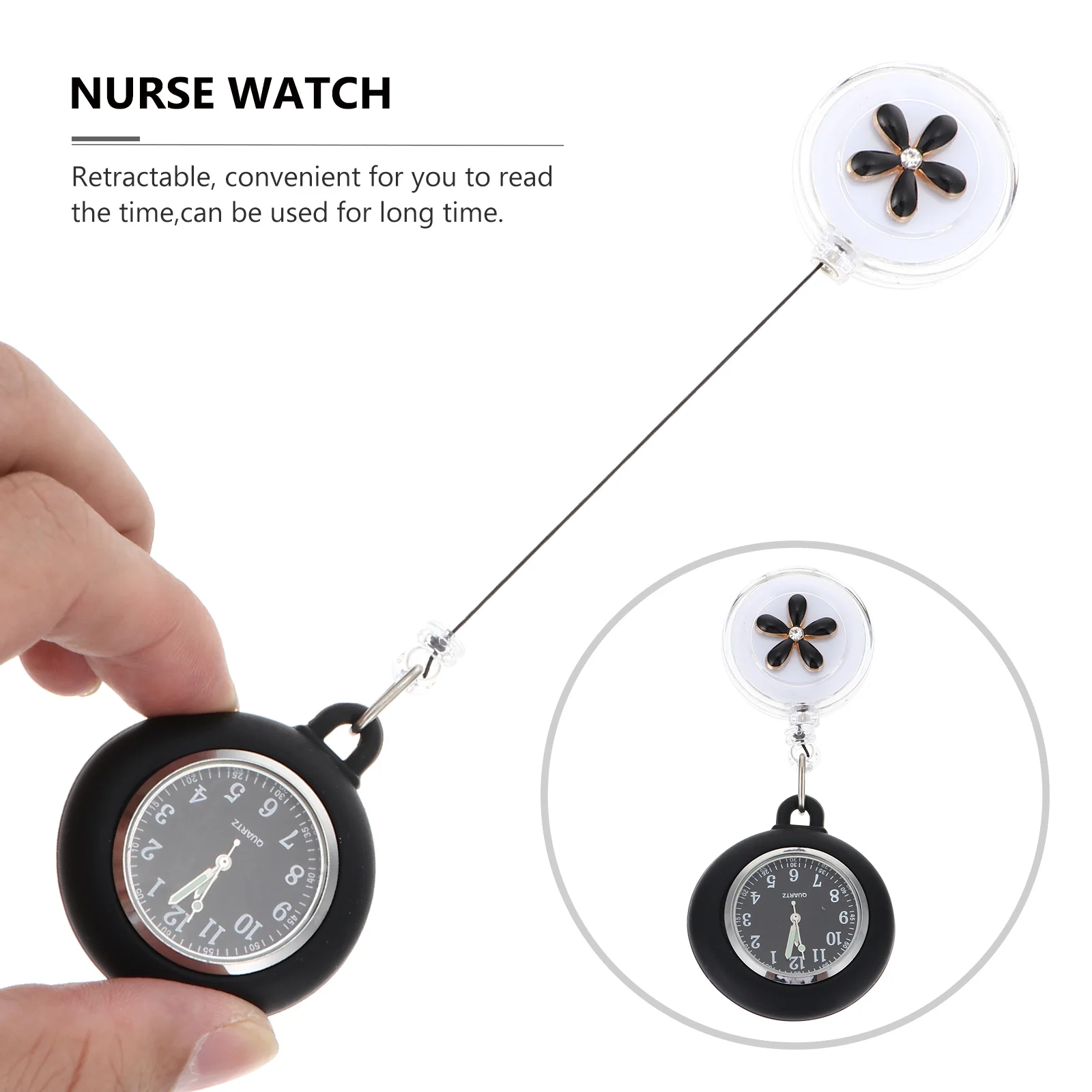 

Birthday Gift Hanging Watch for Nurses Students Chest Pocket Watch with Retractable Clip Digital Lapel Pin Backpack Badge