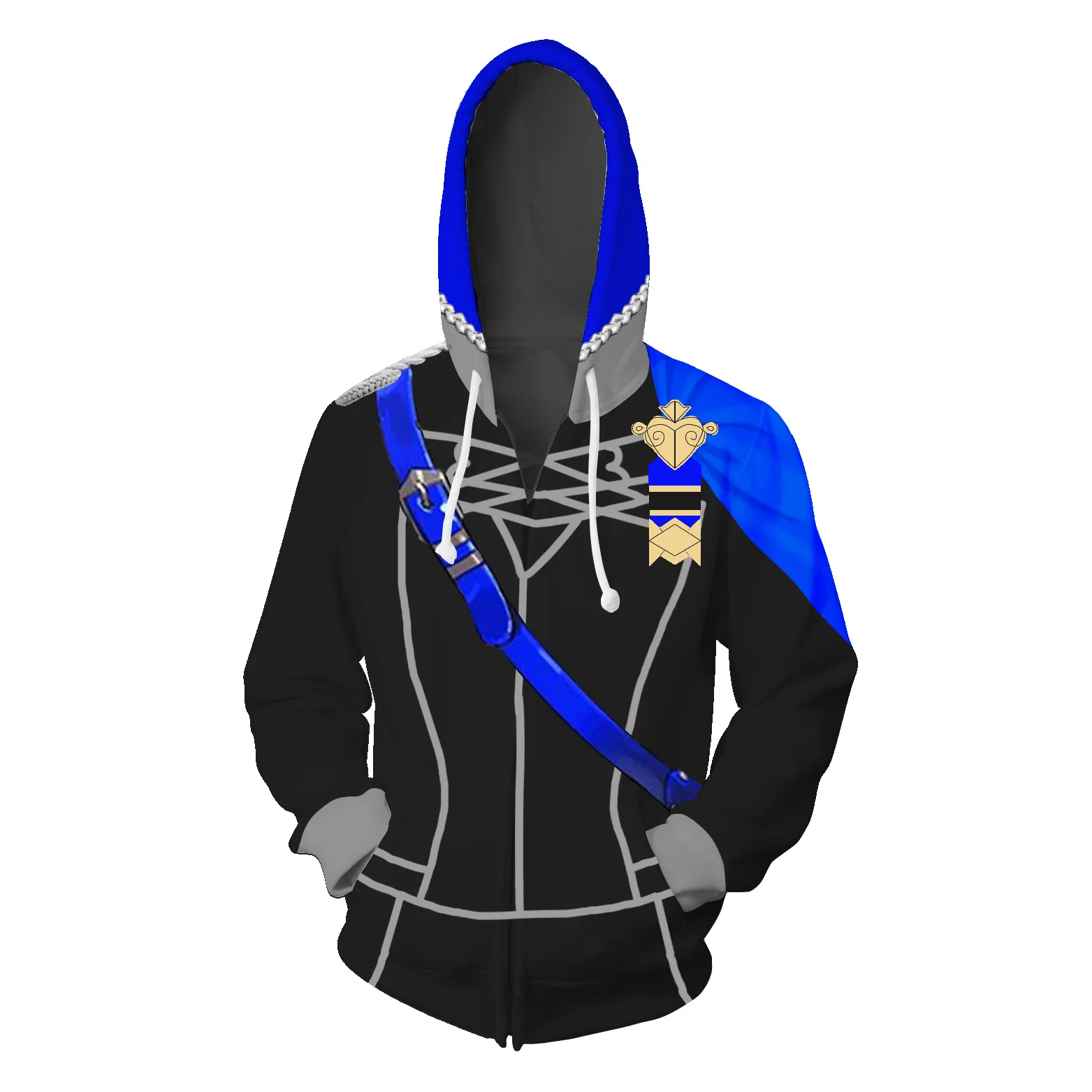 Fire Emblem: Three Houses 3D-gedrucktes Kapuzenpullover mit Reißverschluss, Cosplay-Kostüm-Sweatshirt