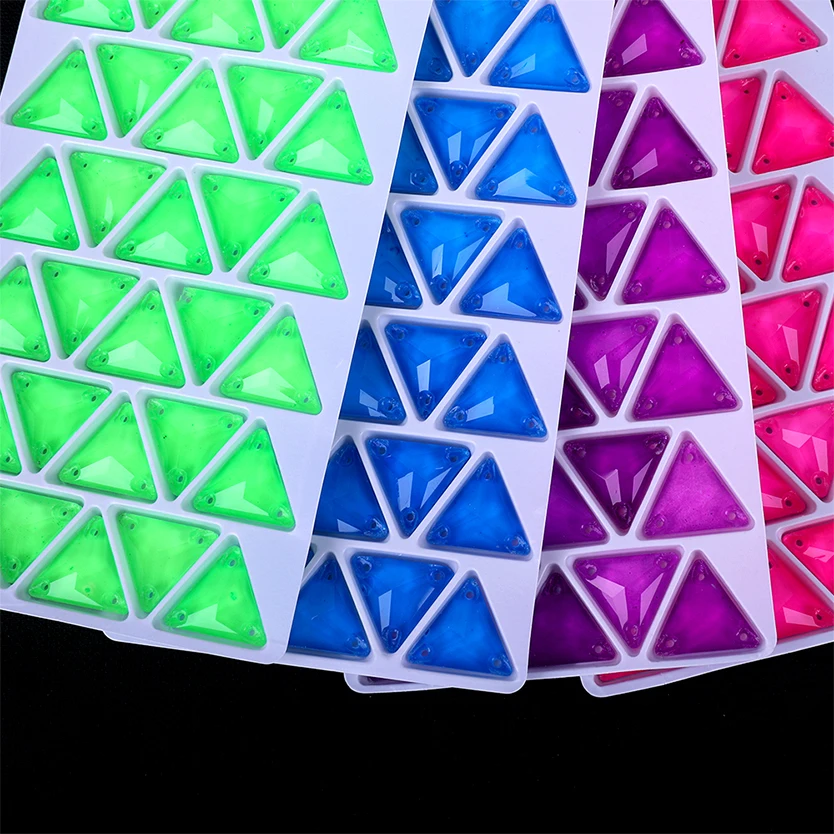 Vc Neon fluor zieren des Dreieck auf Strass Dreieck nähen Diamant Glas Diamant Flatback DIY Zubehör Hochzeit nähen – Detail 3
