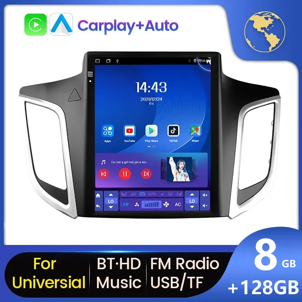 

Vertical Screen 2Din Android 13 Car Radio For Hyundai Creta ix25 2015-2019 Multimedia Player GPS 4G WIFI Carplay DSP Head Unit