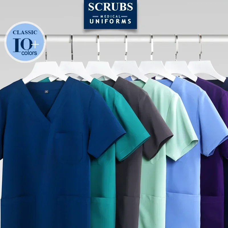 Quick-Dry Sport Unisex Medical Uniform Nursing Scrubs Stretch Aesthetic Top and Pant Doctor Nurse Outfit Scrub Uniforms 22SS025