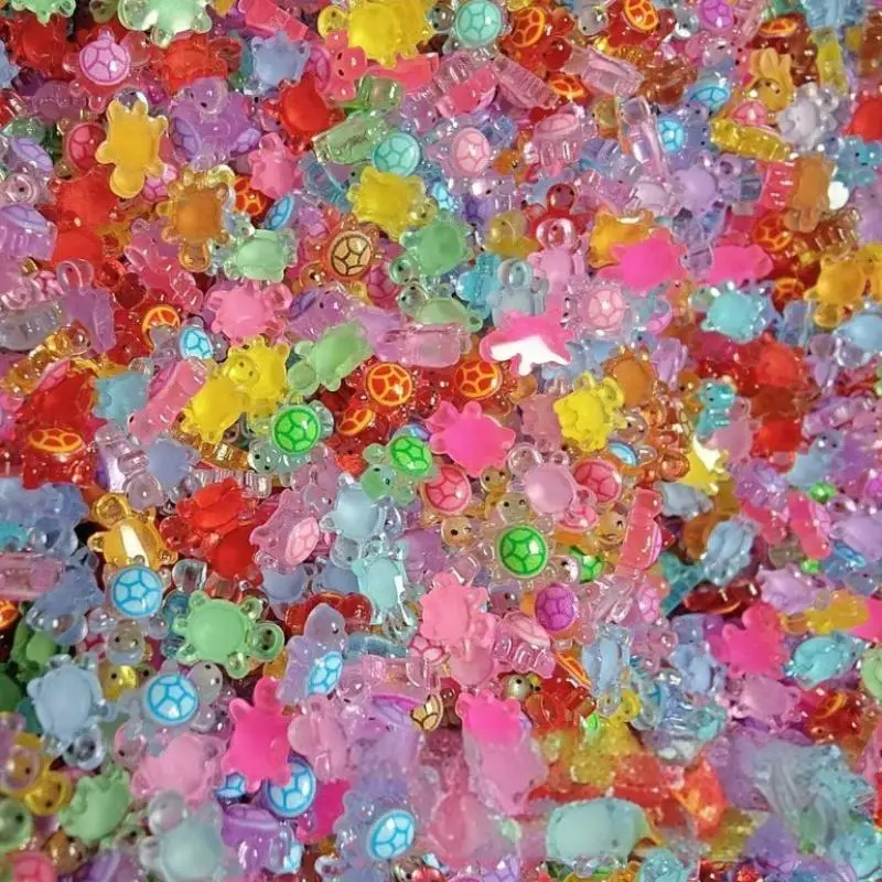 100 قطعة يتوهج في الظلام تماثيل السلحفاة الراتنج/منمنمات لطيفة لحديقة الجنية المشهد الصغير ، مشغولات ديكور بيت الدمى #5