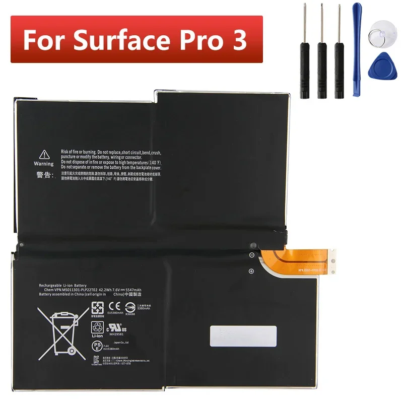 MS011301 G3HTA005H G3HTA009H Replacement Battery For Microsoft Surface Pro 3 Pro3 5547mAh with Tools