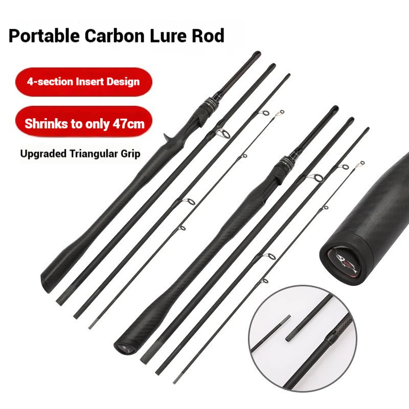 Integrated Handle Lure Rod Multi-section Portable 4-section Lure Rod Spinning Grip Insertion Type Casting Rod Sea Rod