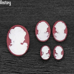 20pcs Lot Resin Red Lady Queen Cameo Bead 10x14mm 13x18mm 18x25mm Wholesale DIY Bead For Cameo Earrings Ring Necklace Bracelet