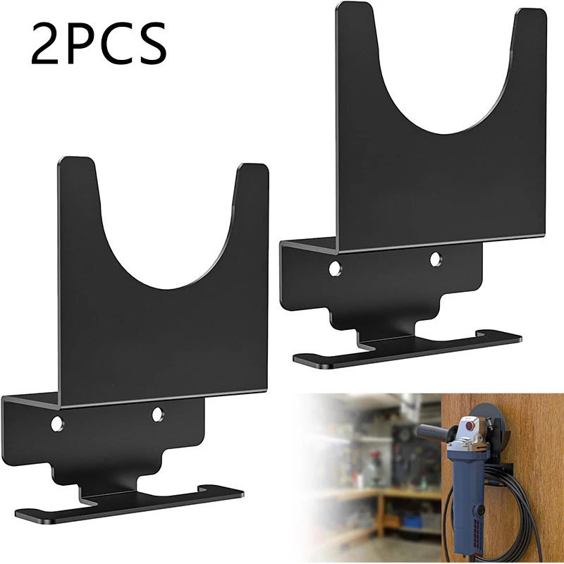 2Pcs Angle Grinder Holder Polisher Holder Storage Rack Wall Mounted Bracket For Homes Shops Workbenches Hand Sander Tool