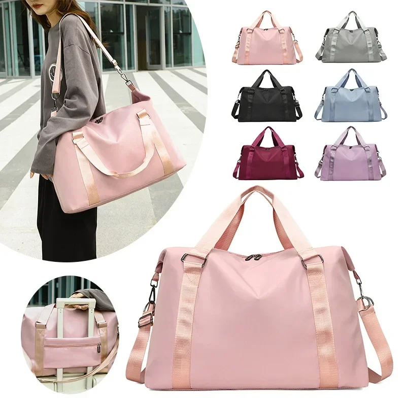 Bolso de viaje de hombro para mujer, bolsa de gran capacidad, separación húmeda y seca, deportes, yoga, fitness, equipaje de viaje de negocios