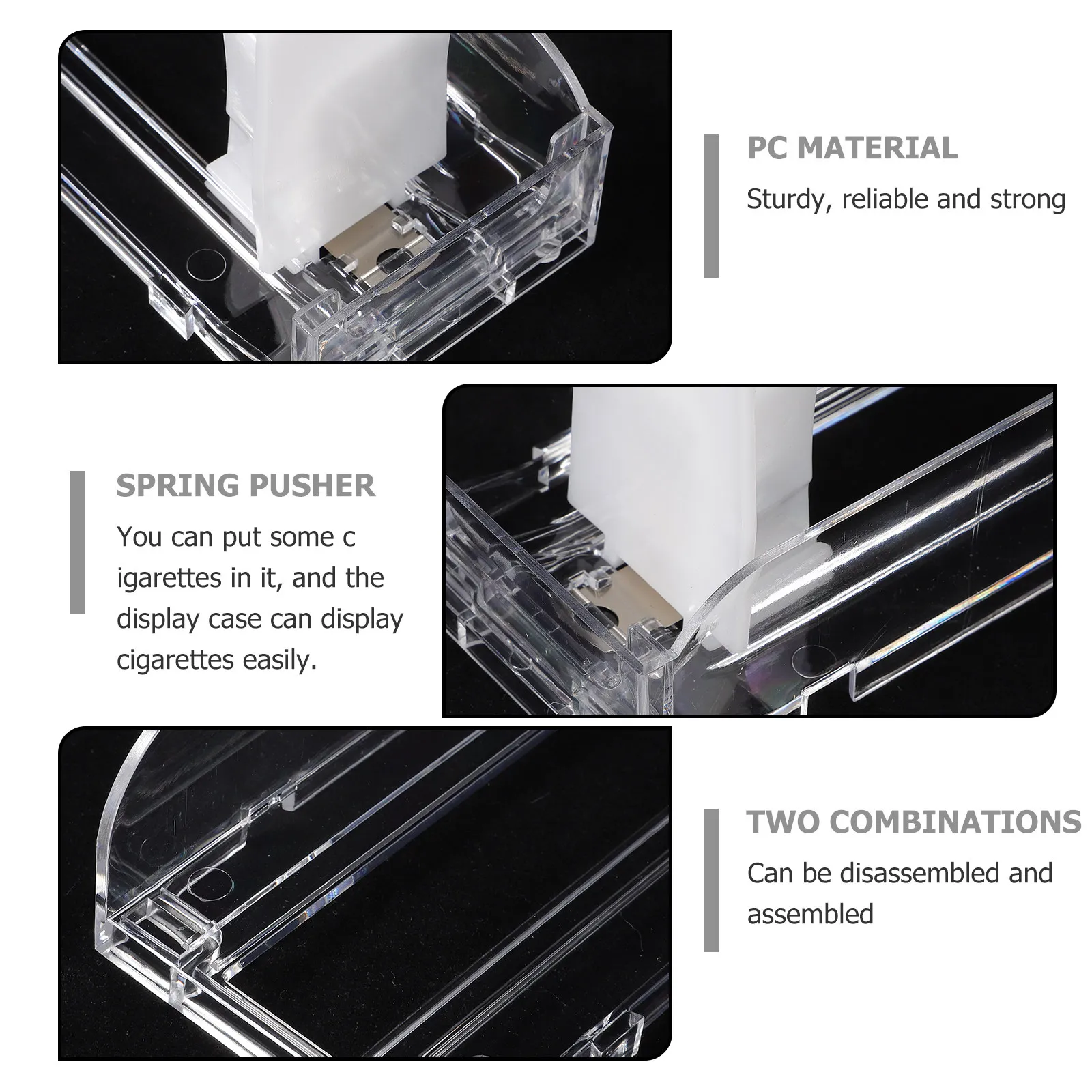 2 pcs Case Storage Cigarette Holder Halloween Christmas New Year Inventory Management Showcases Display Rack Automatic Pusher