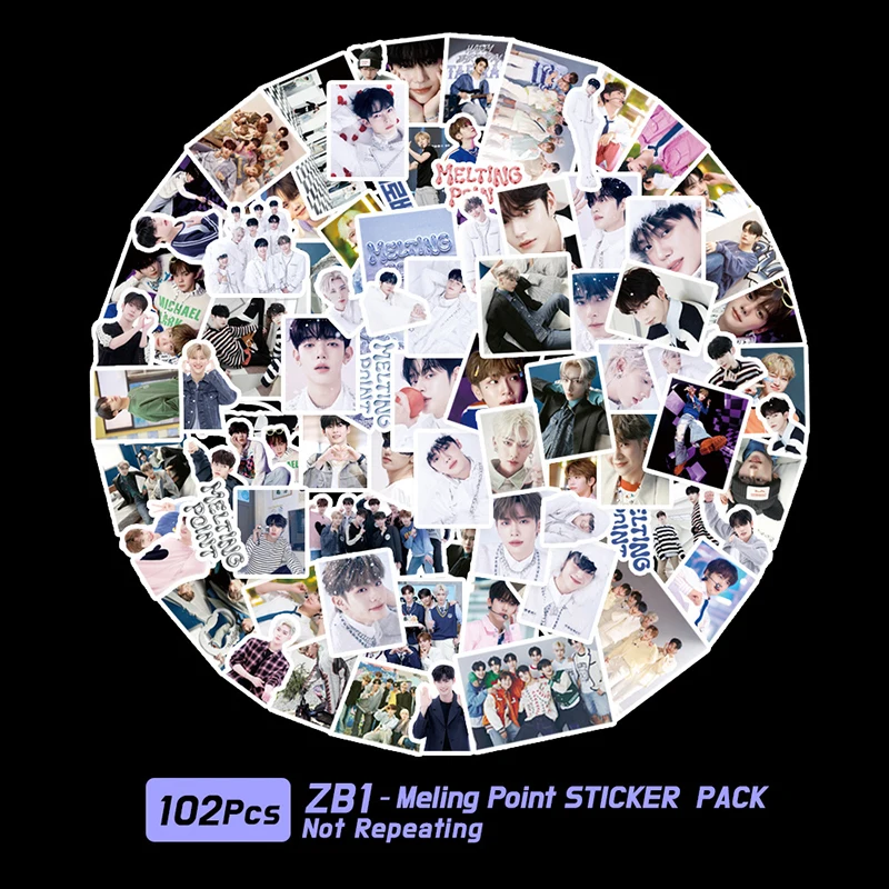 55pcs/set Kpop ZB1 1st Album YOUTH IN THE SHADE ZEROBASEONE New Album Sticker Double Side Print Photo Sticker