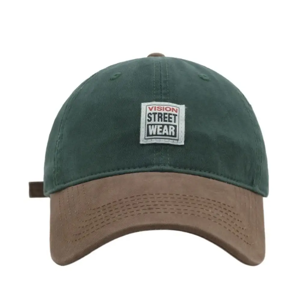 

New Adjustable Baseball Hat Contrast Color Classic Style Peaked Cap Breathable Soft Top Vintage Trucker Cap Casual Wear