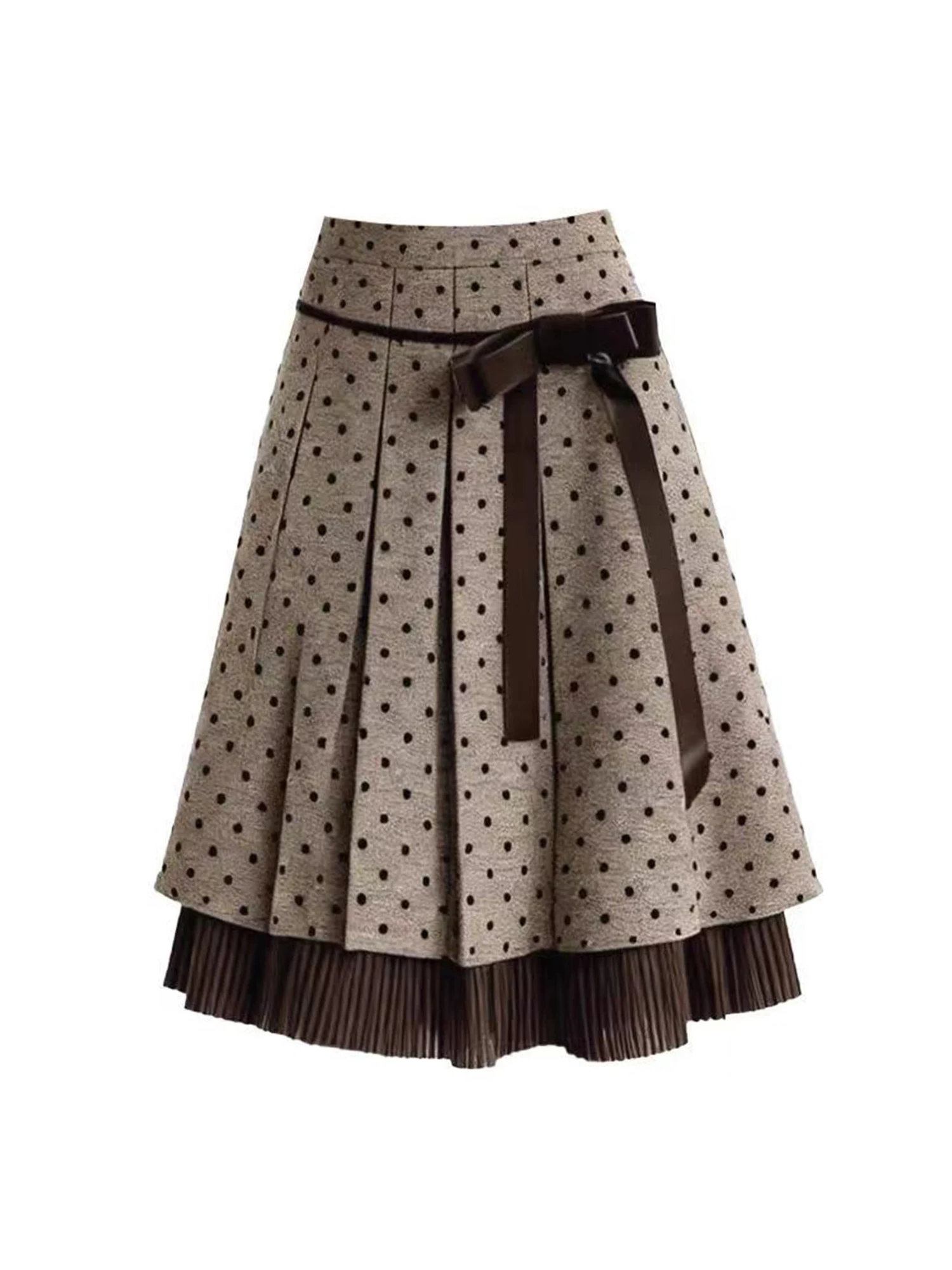 Women's Brown Mini Skirt Vintage Aesthetic High Waist Mini Skirt Harajuku Y2k A-line Oversize Skirts 2000s Clothes Spring Summer