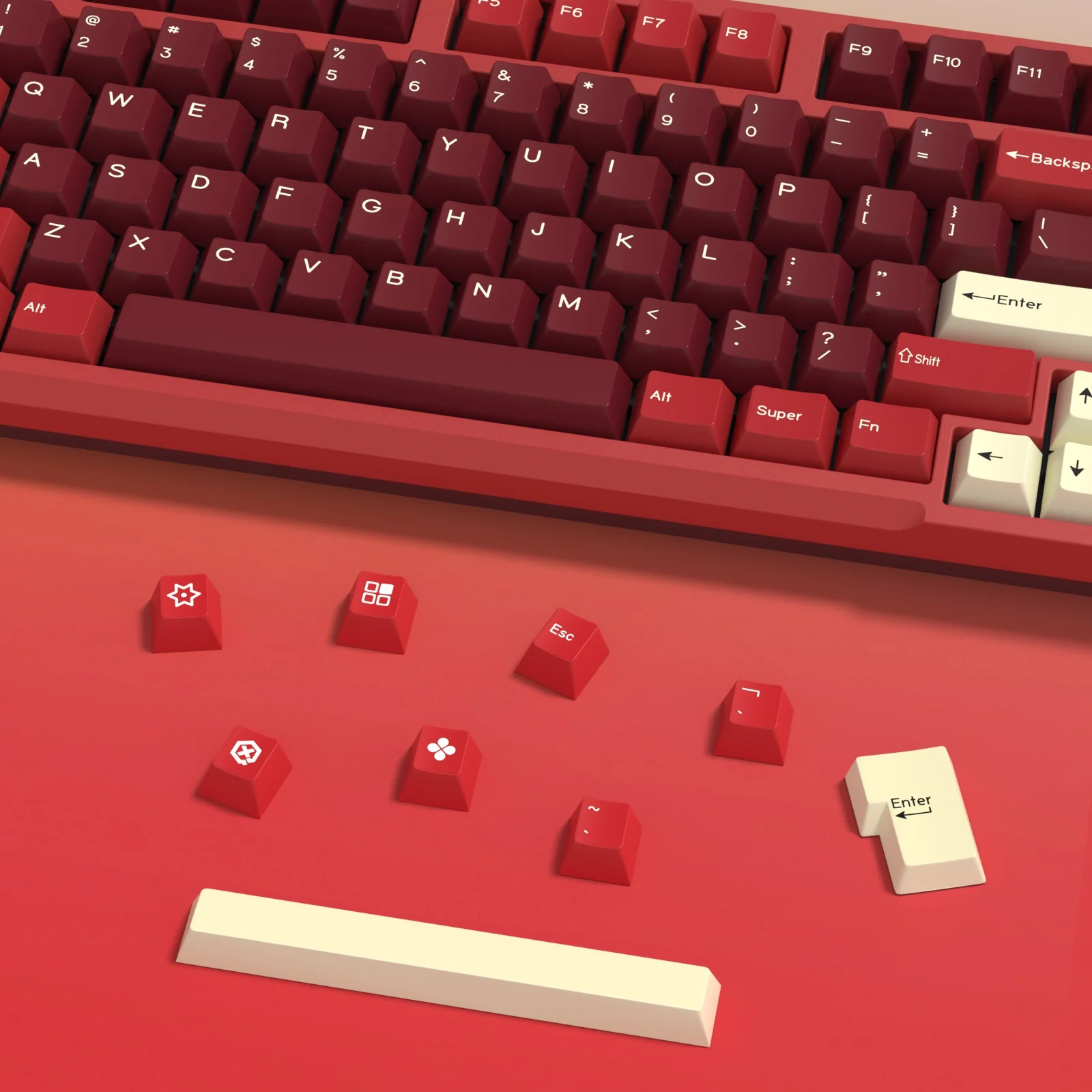 Imagem -04 - Kbdiy-gmk Jamon Keycap Perfil Cereja Tiro Duplo Pbt Iso Gamer Kit Teclado Mecânico Gaming Point Retro