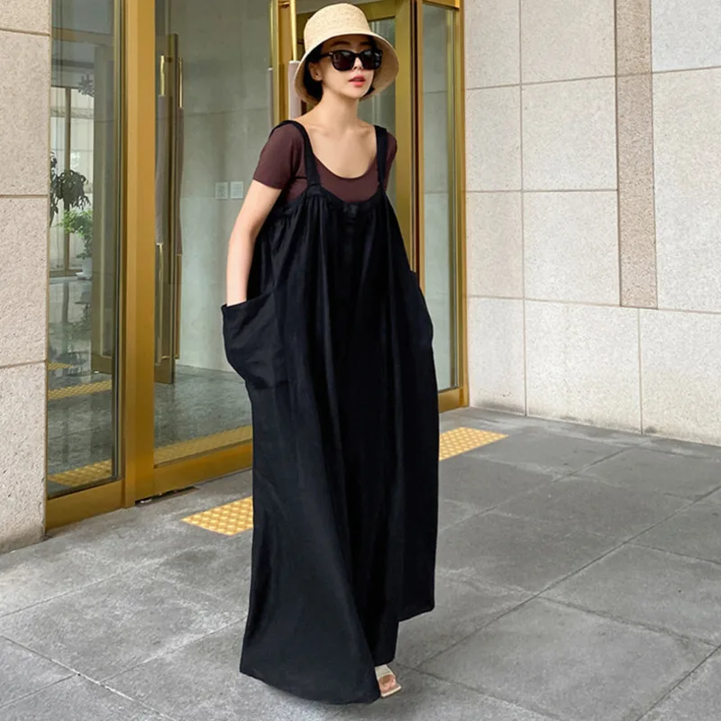 HKSH Primavera Autunno Nuove Donne Gamba Larga Tuta di Colore Solido Tasche Grandi Marea di Grandi Dimensioni Casual High Street Chic Tuta HK11857