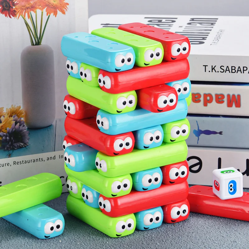 Colorful Stacking Music Stacking Tower Party Game Interactive Children'S Puzzle Eye Stacking Drawing Block Toy Gifts for Kids