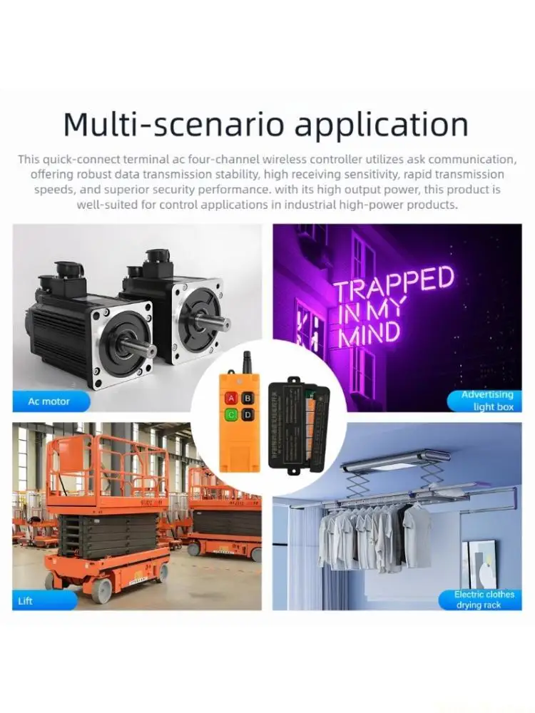 

M5TD Wireless 4 Channel RF Remote Switcher for Agricultural Equipment Outdoor Lighting