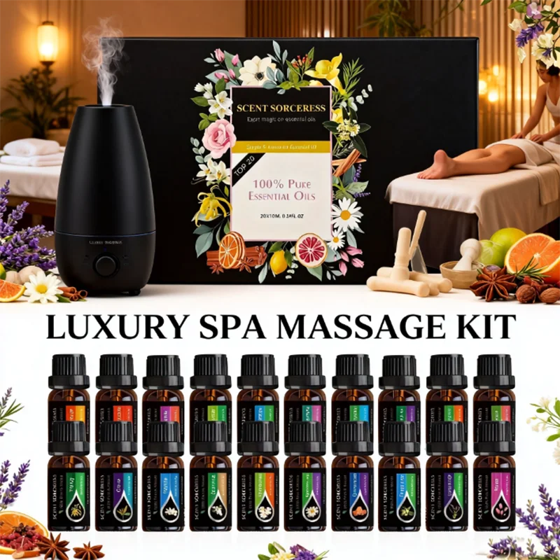 

20pc/set Essential Oils Set Rosemary Lavender Vanilla Peppermint Lemon Aroma Massage Spa Oil for Diffuser Humidifier Candles