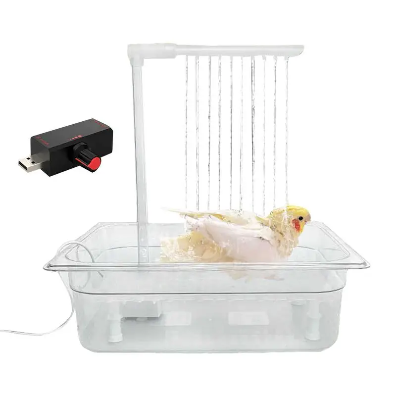 Automatic Bird Shower Tub Automatic Birdbath With Governor Motorized Birdbath Tray With Speed Controller For Small Pets Birds