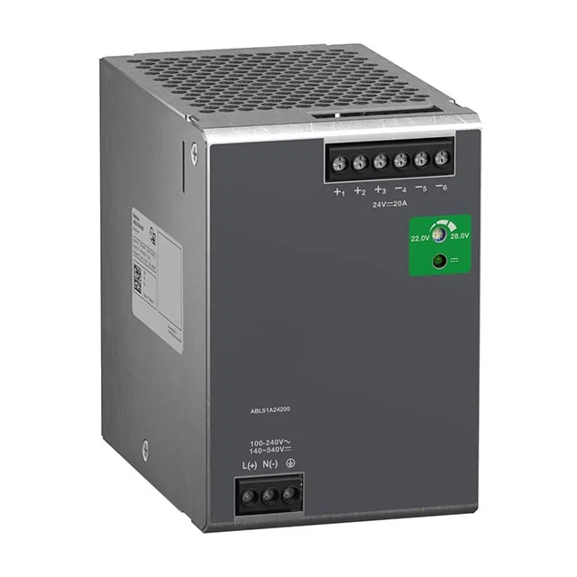 

Оптимизированный ABLS1A24200-однофазный регулируемый источник питания 24 В 20 А для ПЛК PAC и специальных контроллеров переменного тока от 100 до 240 В