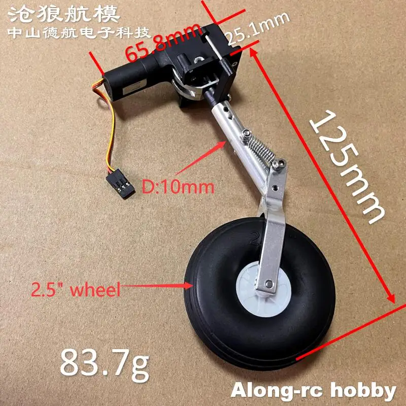 Pièces d'avion RC 125mm 140mm, nez rétractable, Double ressort, train d'atterrissage à genoux, roue en PU pour avion 3-6kg, modèles de bricolage